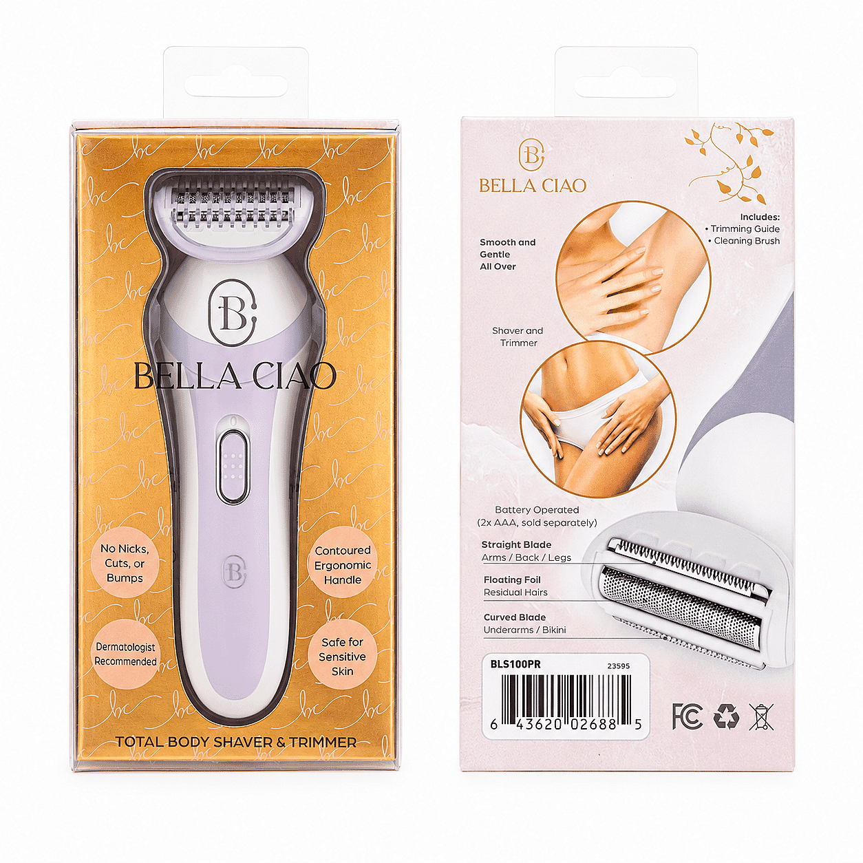 Bella Ciao Cordless Electric Shaver for Women – Full - Body Hair Trimmer & Bikini Groomer, Purple
