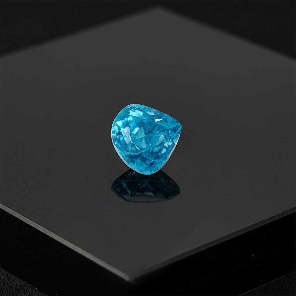 Certified and Appraised AAAA Cambodian Blue Zircon (Fancy Free Size) 8.30 ctw
