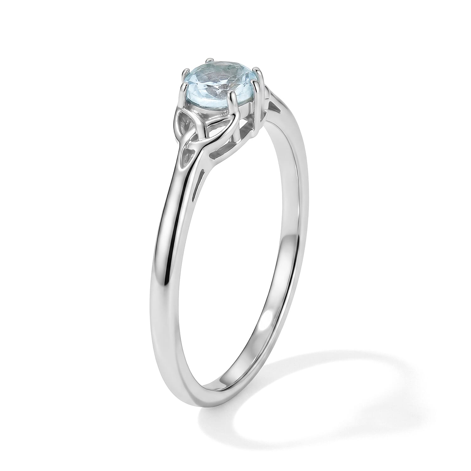 Simulated Blue Diamond Solitaire Ring in Sterling Silver (Size 9.0)