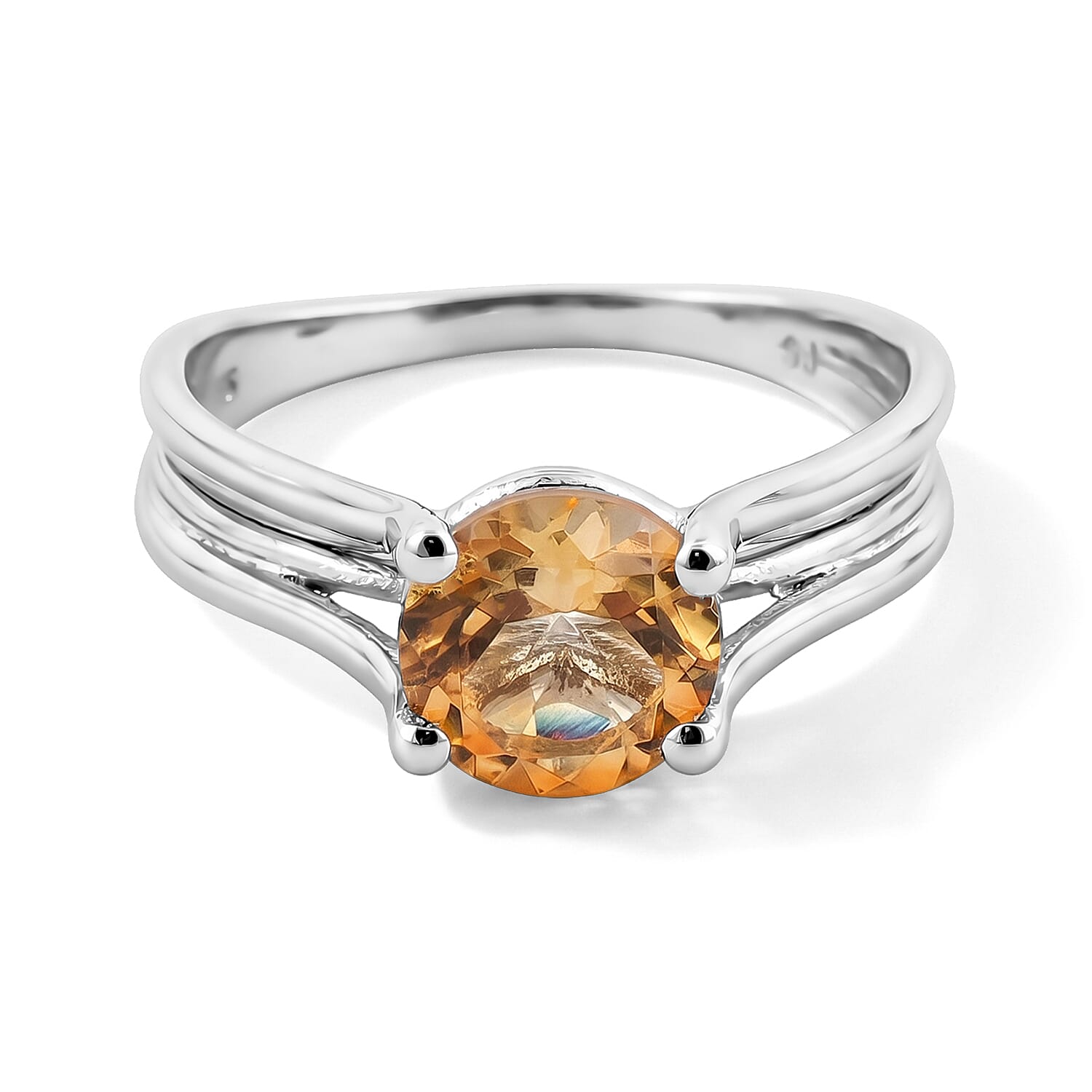 Simulated Yellow Diamond 3.50 ctw Solitaire Ring in Sterling Silver (Size 8.0)