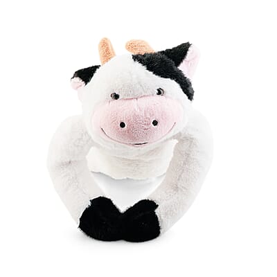 Black and White Calm-Panion Pets Weighted Cow Plush