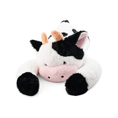 Black and White Calm-Panion Pets Weighted Cow Plush