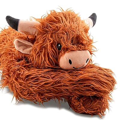 Brown Calm-Panion Pets Weighted Highland Cow Plush