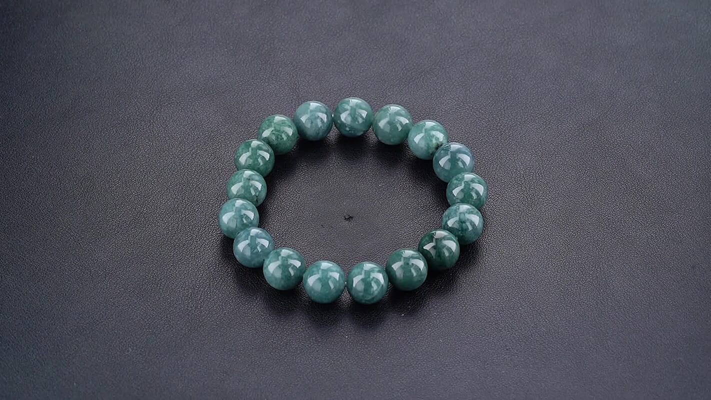 Natural Olmec Jadeite 12-13mm Beaded Stretch Bracelet (6.5-7.0In) 230.00 ctw