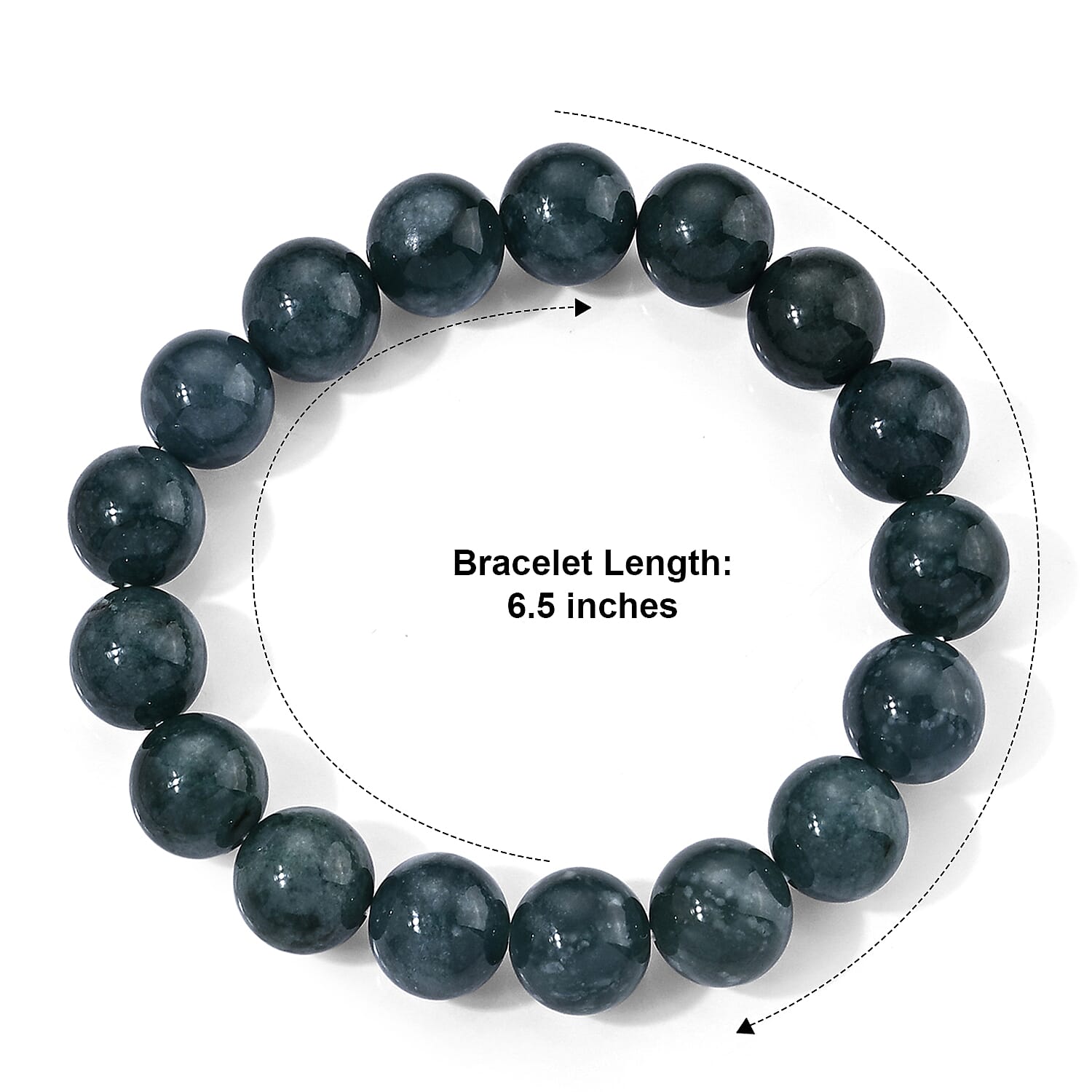 Natural Olmec Jadeite 230.00 ctw Beaded Stretch Bracelet (6.5-7.0In)