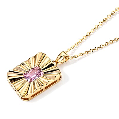 Simulated Diamond Necklace (15.50-17.50 Inches) in Goldtone