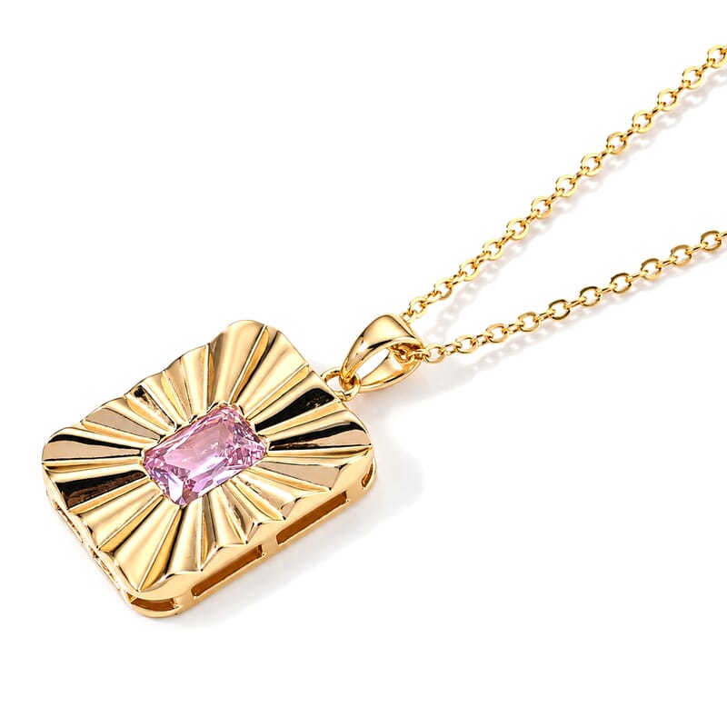 Simulated Diamond Necklace (15.50-17.50 Inches) in Goldtone