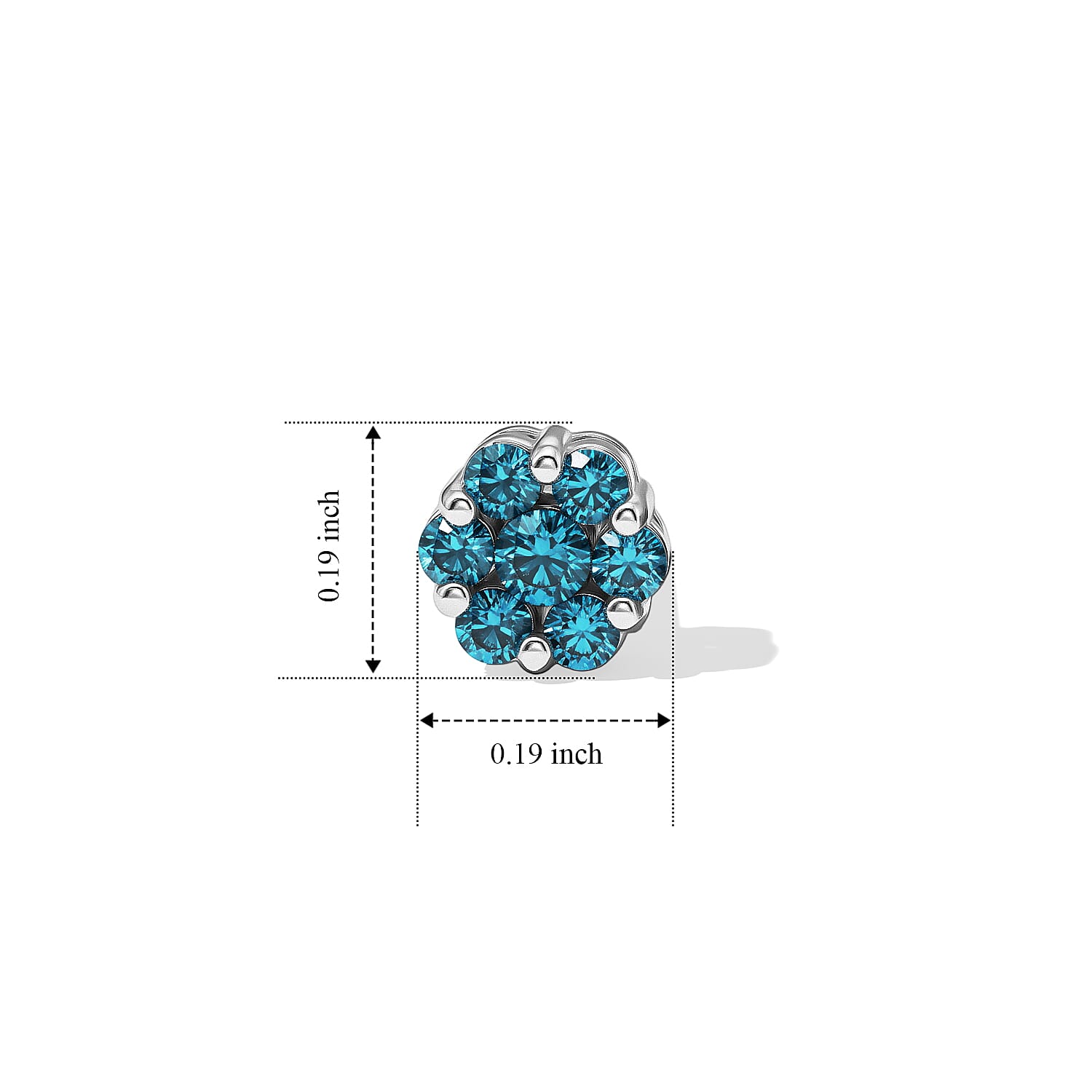 Luxuriant Lab Grown Blue Diamond (IR) SI 0.25 ctw Earrings in Rhodium Over Sterling Silver