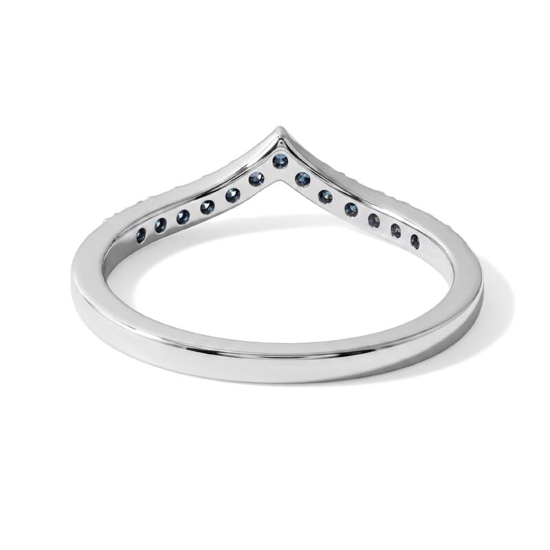 Luxuriant Lab Grown Blue Diamond (IR) SI 0.25 ctw Embrace of Wishes Ring in Rhodium Over Sterling Silver (Size 6.0)