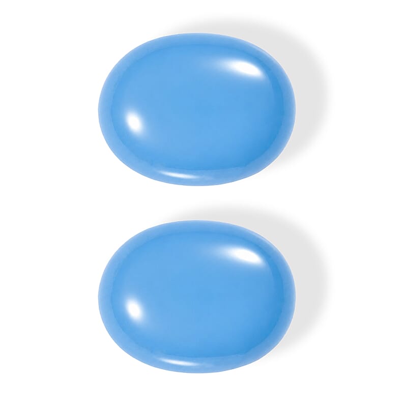 Light Blue Color Jade Set of 2 (Ovl 9x7 mm) 4.07 ctw