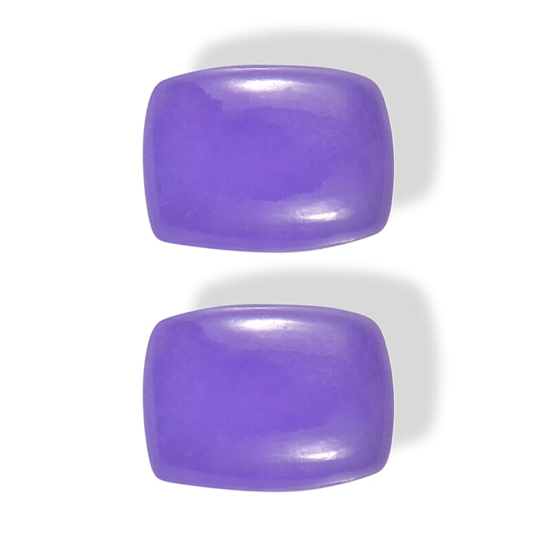 Purple Jade Set of 2 (Cush 8x6 mm) 2.84 ctw