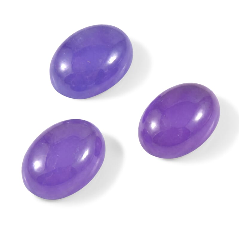 Purple Jade Set of 3 (D) (Ovl 7x5 mm) 2.37 ctw