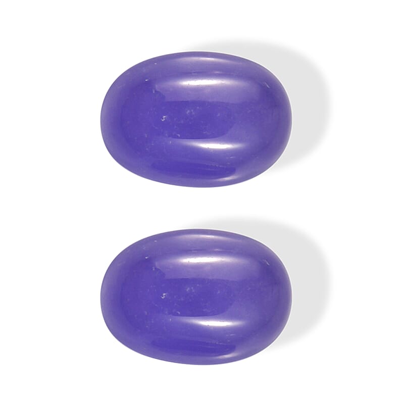 Purple Jade Set of 2 (Ovl 7x5 mm) 1.74 ctw