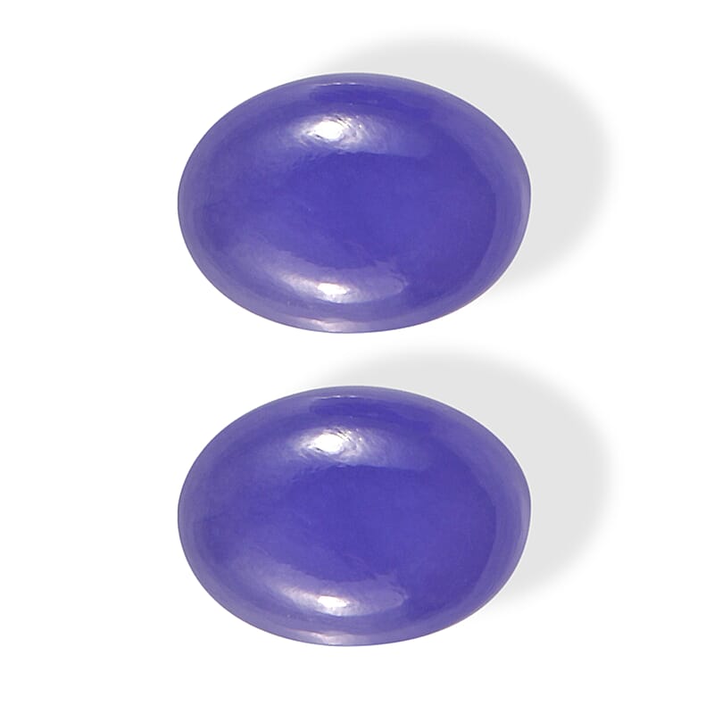Purple Jade Set of 2 (Ovl 7x5 mm) 1.89 ctw