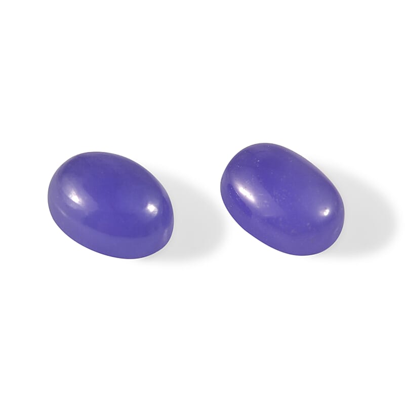 Purple Jade Set of 2 (Ovl 7x5 mm) 1.89 ctw