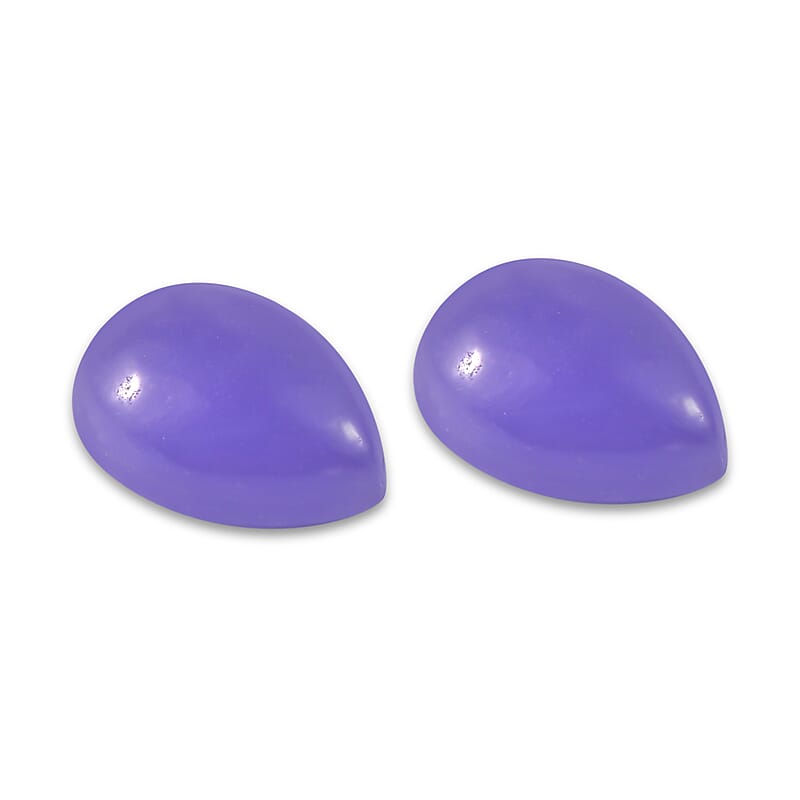 Purple Jade Set of 2 (Pear 7x5 mm) 1.67 ctw