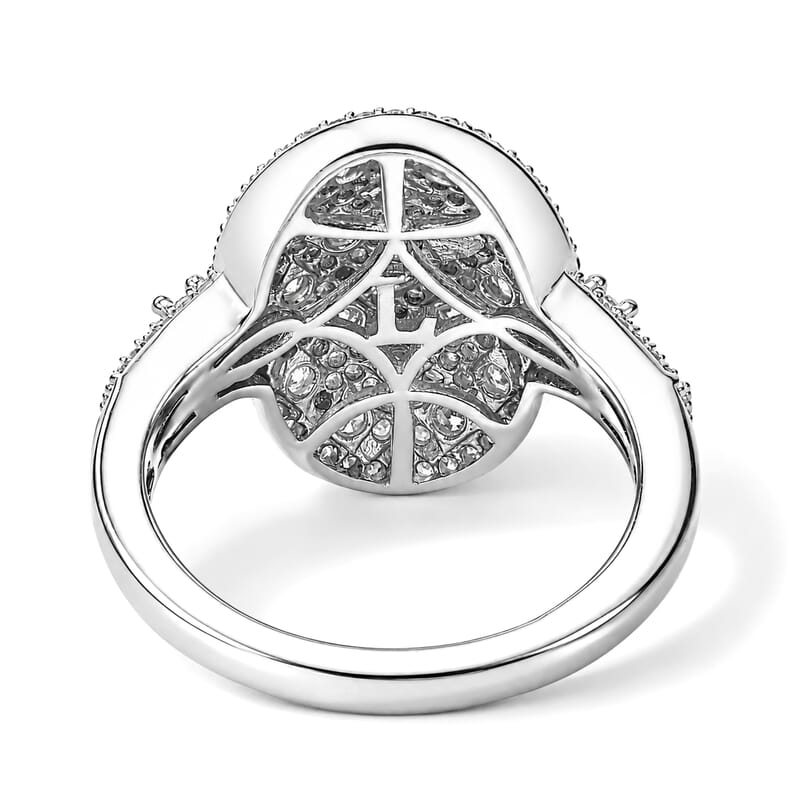 Luxuriant Lab Grown Diamond G-H SI 1.10 ctw Royal Lattice Elegance Ring in Rhodium Over Sterling Silver (Size 10.0)