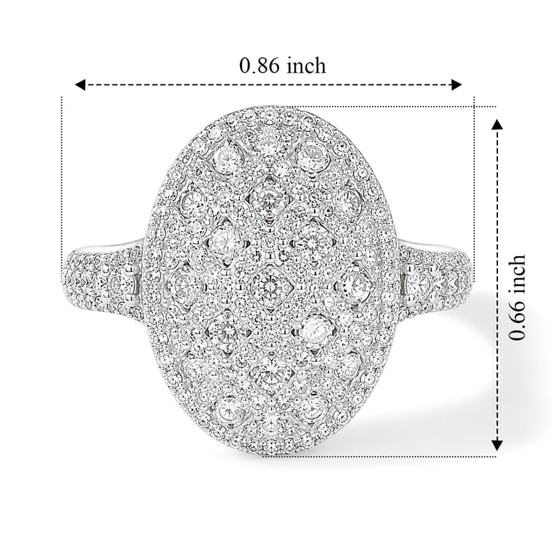 Luxuriant Lab Grown Diamond G-H SI 1.10 ctw Royal Lattice Elegance Ring in Rhodium Over Sterling Silver (Size 10.0)