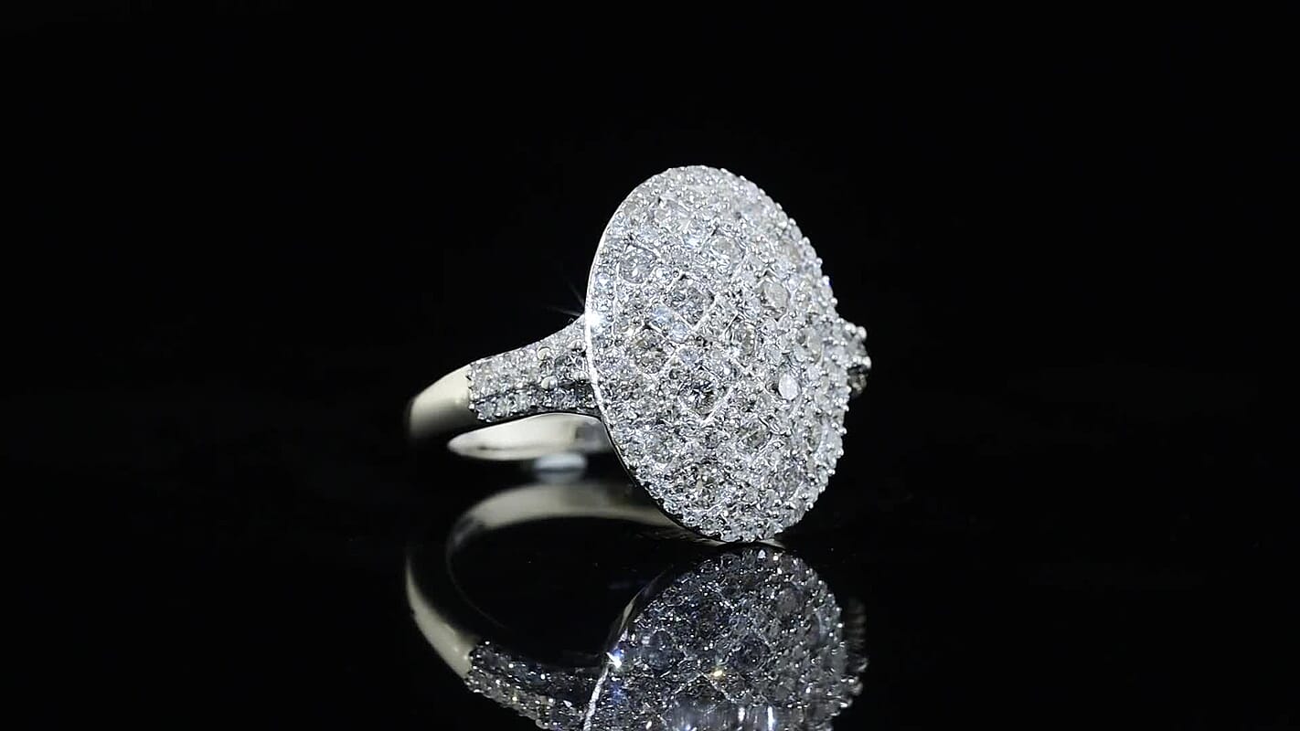 TLV Luxuriant Lab Grown Diamond (G-H, SI) Ring in Rhodium Plating Over Sterling Silver (Size 10.0) 1.00 ctw