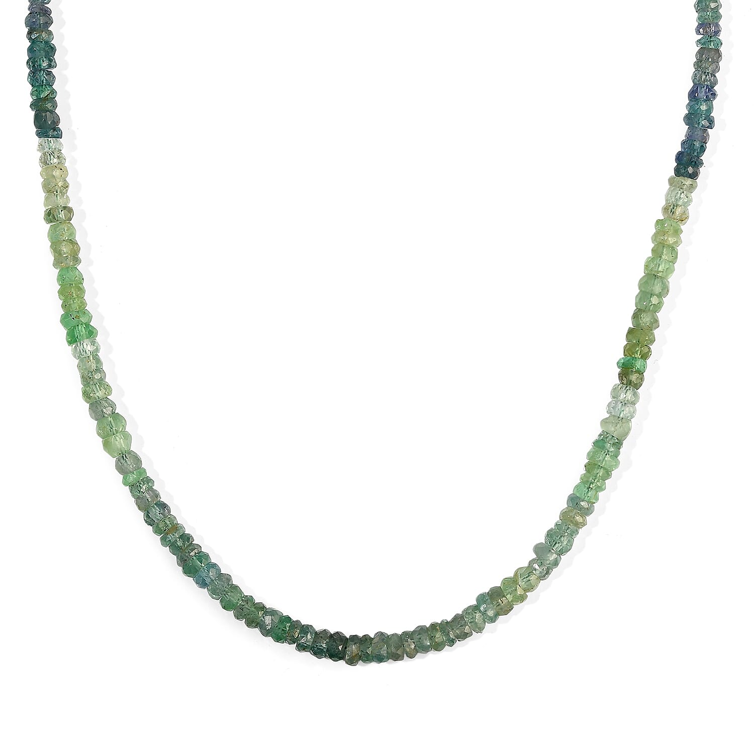 D'Joy Premium Kornerupine 52.00 ctw Necklace (18-20 Inches) in Rhodium Over Sterling Silver