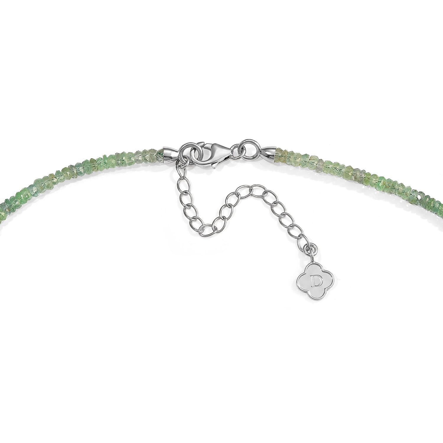 D'Joy Premium Kornerupine 52.00 ctw Necklace (18-20 Inches) in Rhodium Over Sterling Silver