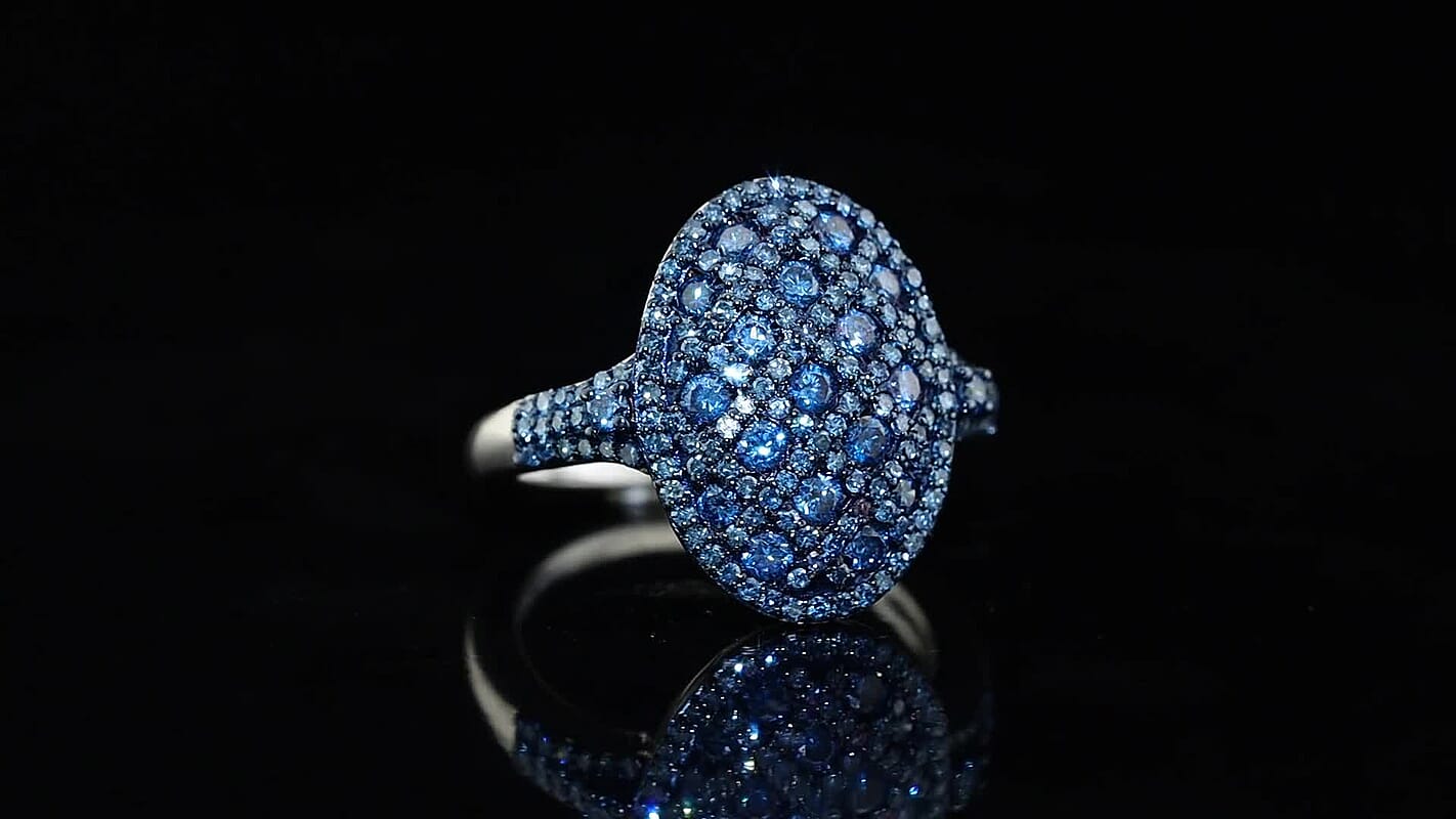 TLV Luxuriant Lab Grown Diamond (G-H, SI) Ring in Rhodium Plating Over Sterling Silver (Size 10.0) 1.00 ctw