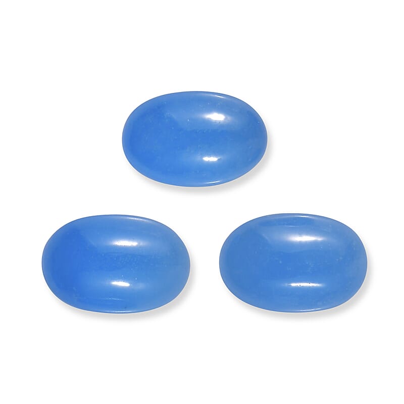 Light Blue Color Jade Set of 3 (Ovl 6x4 mm) 1.65 ctw