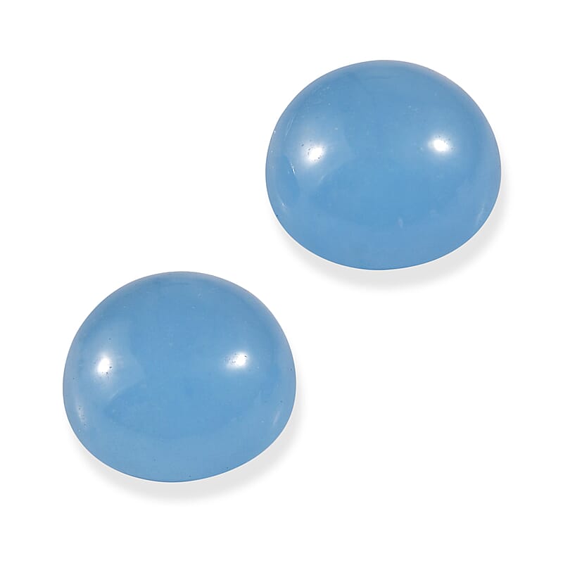 Light Blue Color Jade Set of 2 (Rnd 6 mm) 2.04 ctw