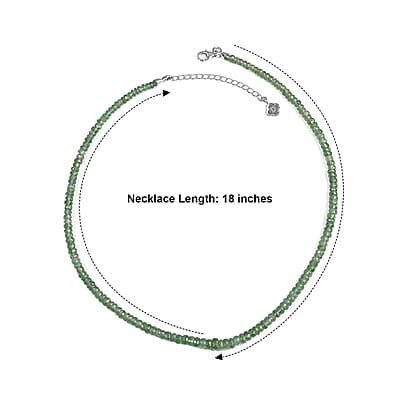 D'Joy AAA Green Kyanite 100.00 ctw Necklace in Rhodium Over Sterling Silver 18 Inches