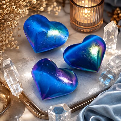 Dark Blue Aura Selenite Heart 580ctw