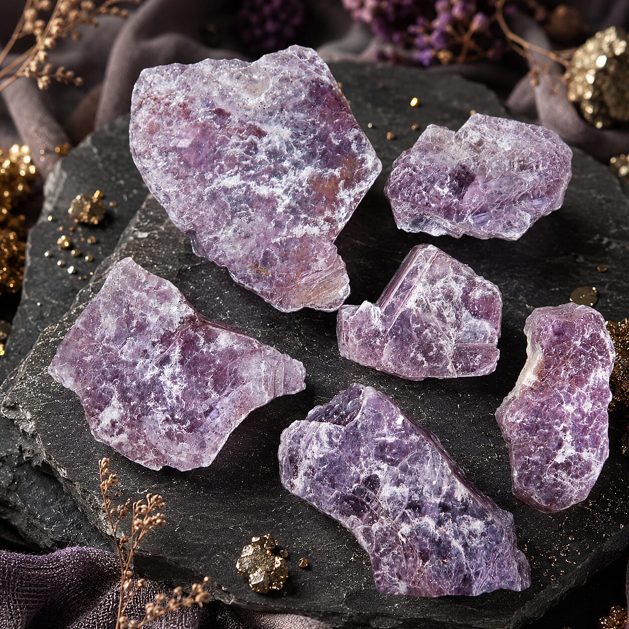 Natural Lepidolite Slabs 220ctw