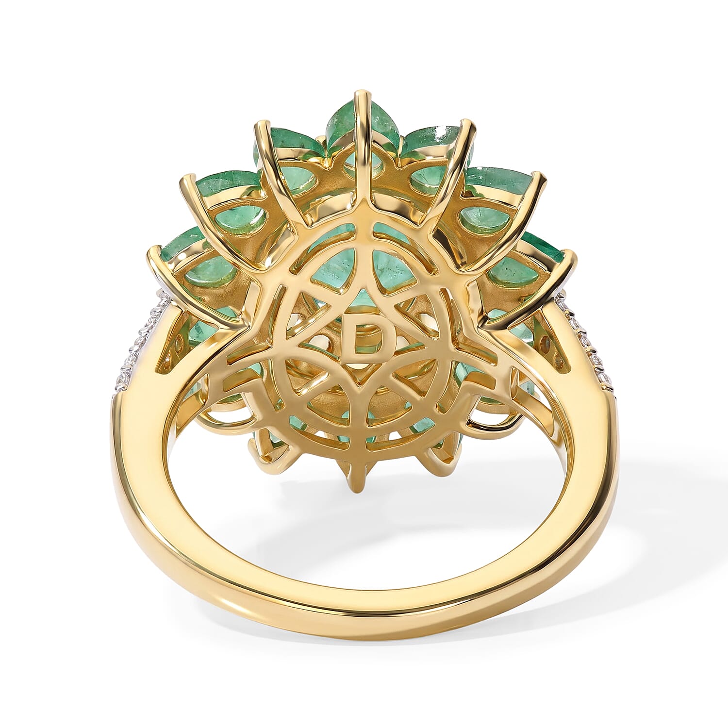 D'Joy Radiant Ember Garnet and Multi Gemstone 4.90 ctw Ring in 18K Vermeil Yellow Gold Over Sterling Silver (Size 7.0)