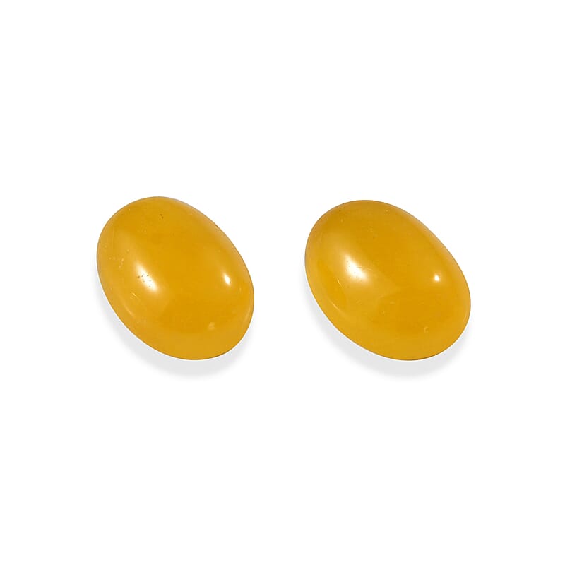 Yellow Jade Set of 2 (Ovl 7x5 mm) 1.98 ctw