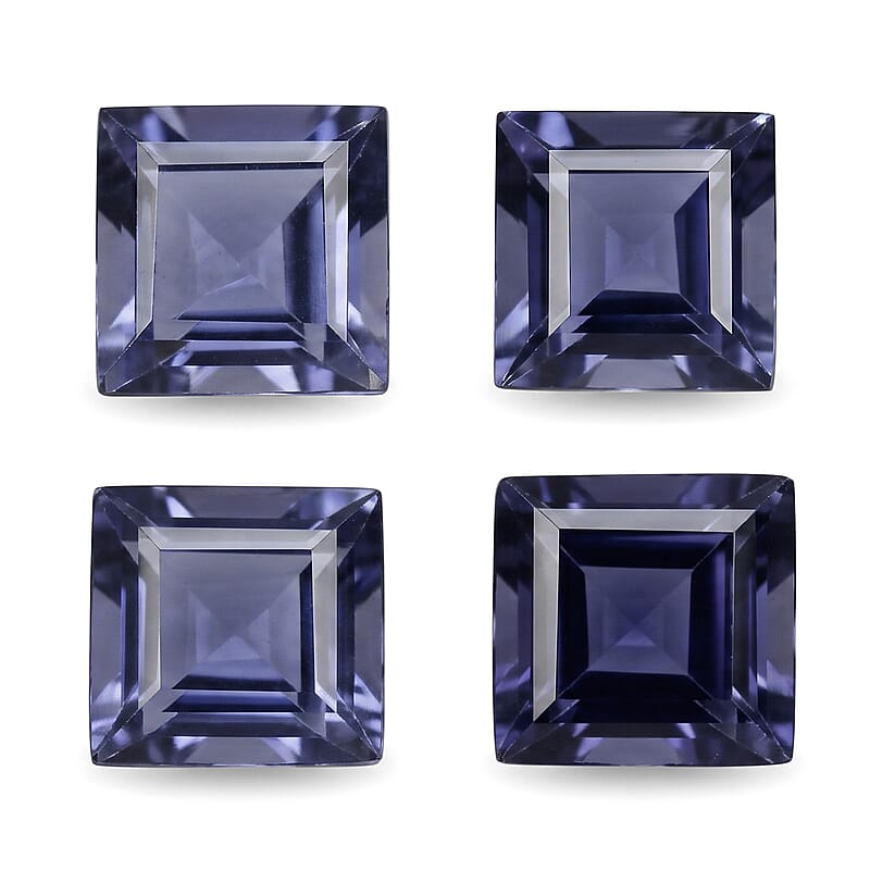 Iolite Set of 4 (Sqr 5 mm) 2.03 ctw