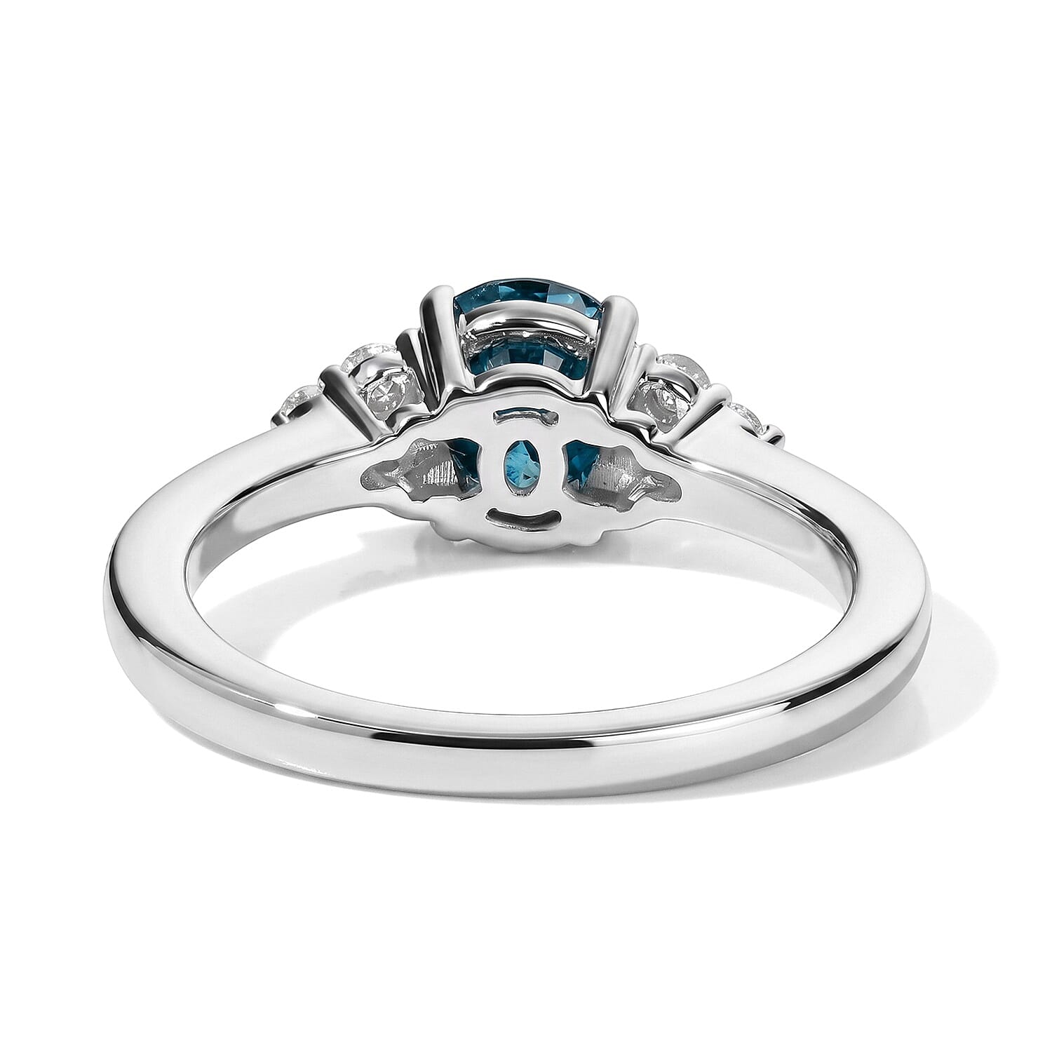 SGL Certified Blue and White Diamond I2-I3 1.20 ctw Azure Crown Ring in 10K White Gold (Size 8.0)