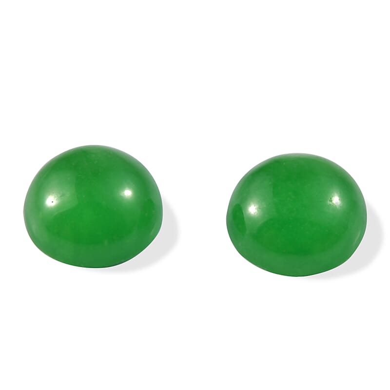 Green Jade Set of 2 (Rnd 6 mm) 1.67 ctw