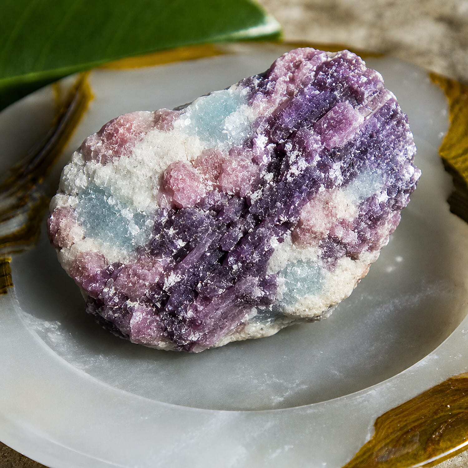 Natural Pink and Purple Tourmaline in Aquamarine Matrix 2 Approx 590ctw