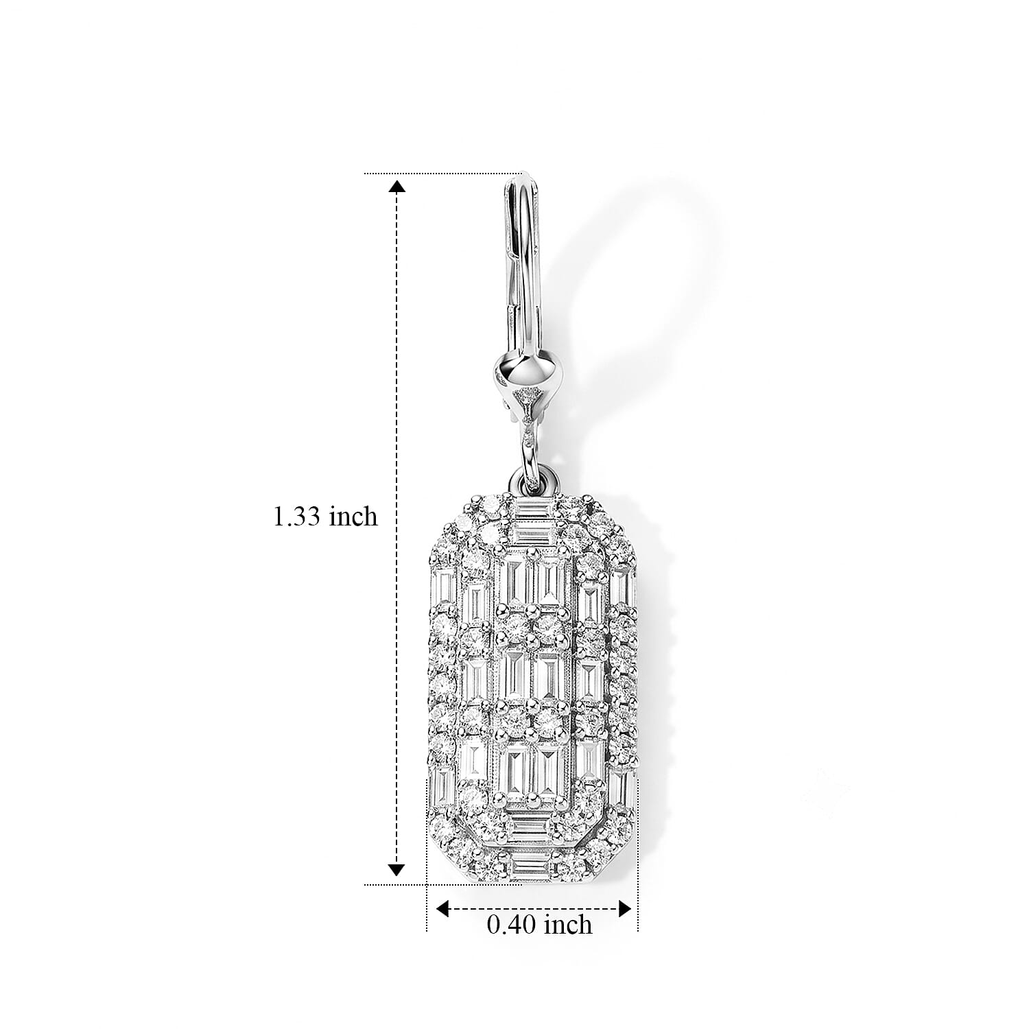 Luxuriant Lab Grown Diamond G-H SI 1.60 ctw Cluster Earrings in Rhodium Over Sterling Silver