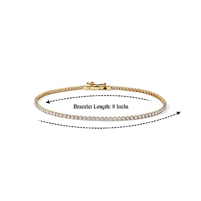 Luxuriant Lab Grown Diamond G-H SI 2.00 ctw Tennis Bracelet in 10K Yellow Gold (6.50 In)