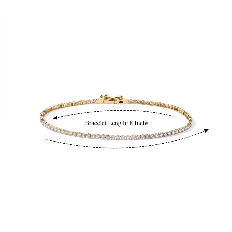 Luxuriant Lab Grown Diamond G-H SI 2.00 ctw Tennis Bracelet in 10K Yellow Gold (6.50 In)