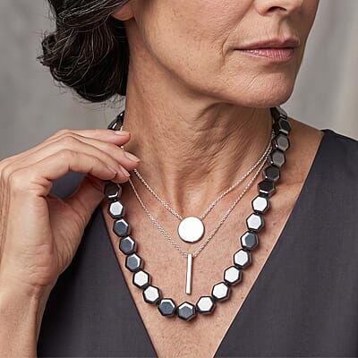 Terahertz 400.00 ctw Beaded Necklace in Stainless Steel 18-20 Inches