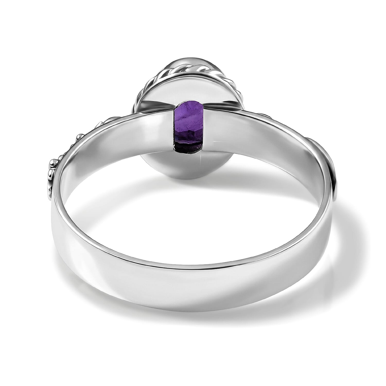 D'Joy Bali Legacy African Amethyst 1.15 ctw Ring in Sterling Silver (Size 5.0)