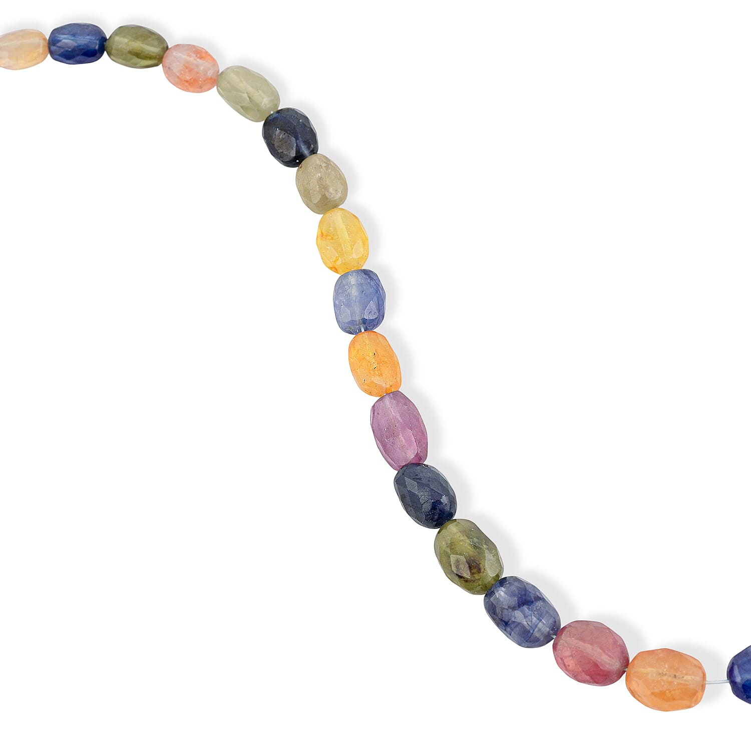 Premium Multi Sapphire 63.75 ctw Oval Beaded Strand