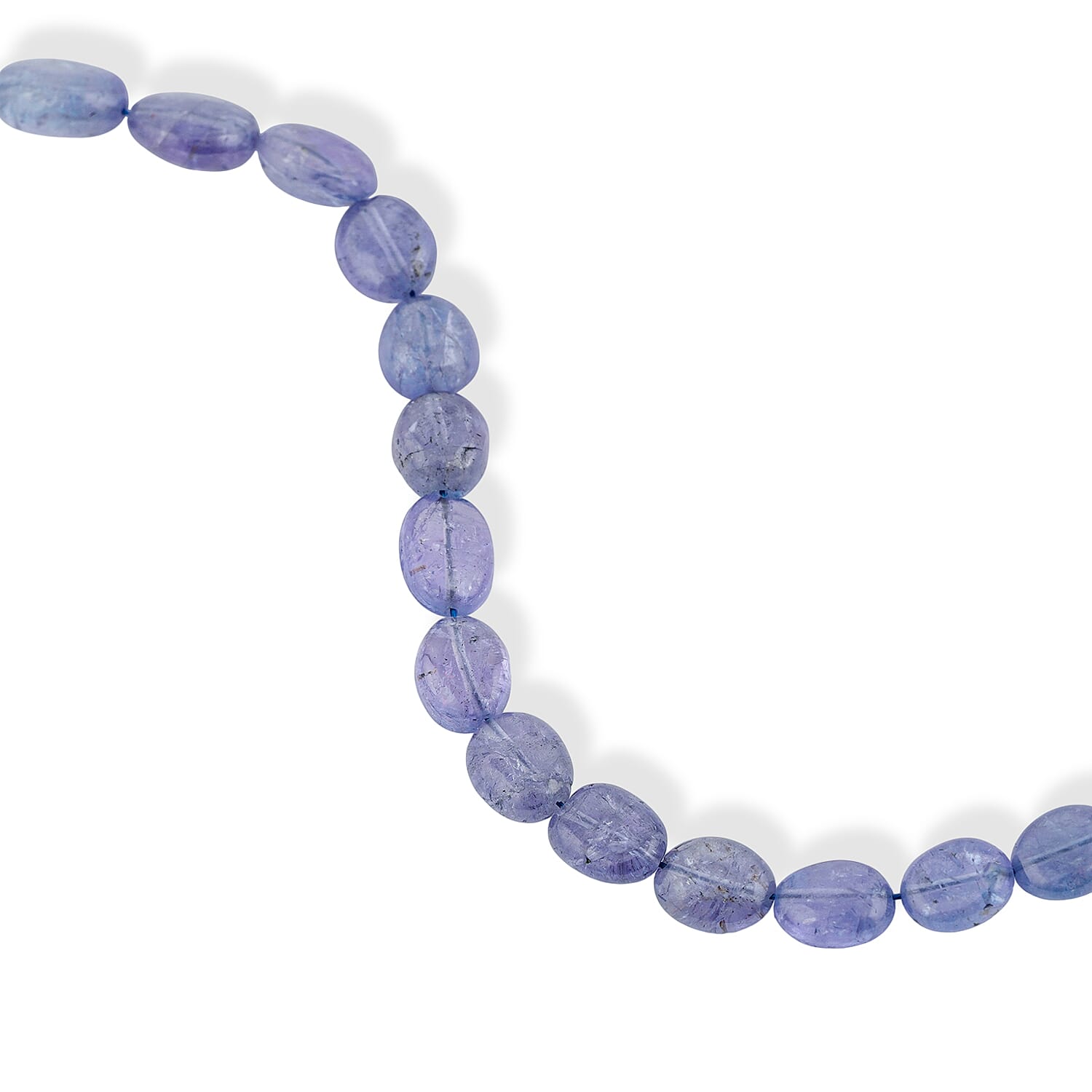 GCS Premium Tanzanite 28.00 ctw Oval Beaded Strand