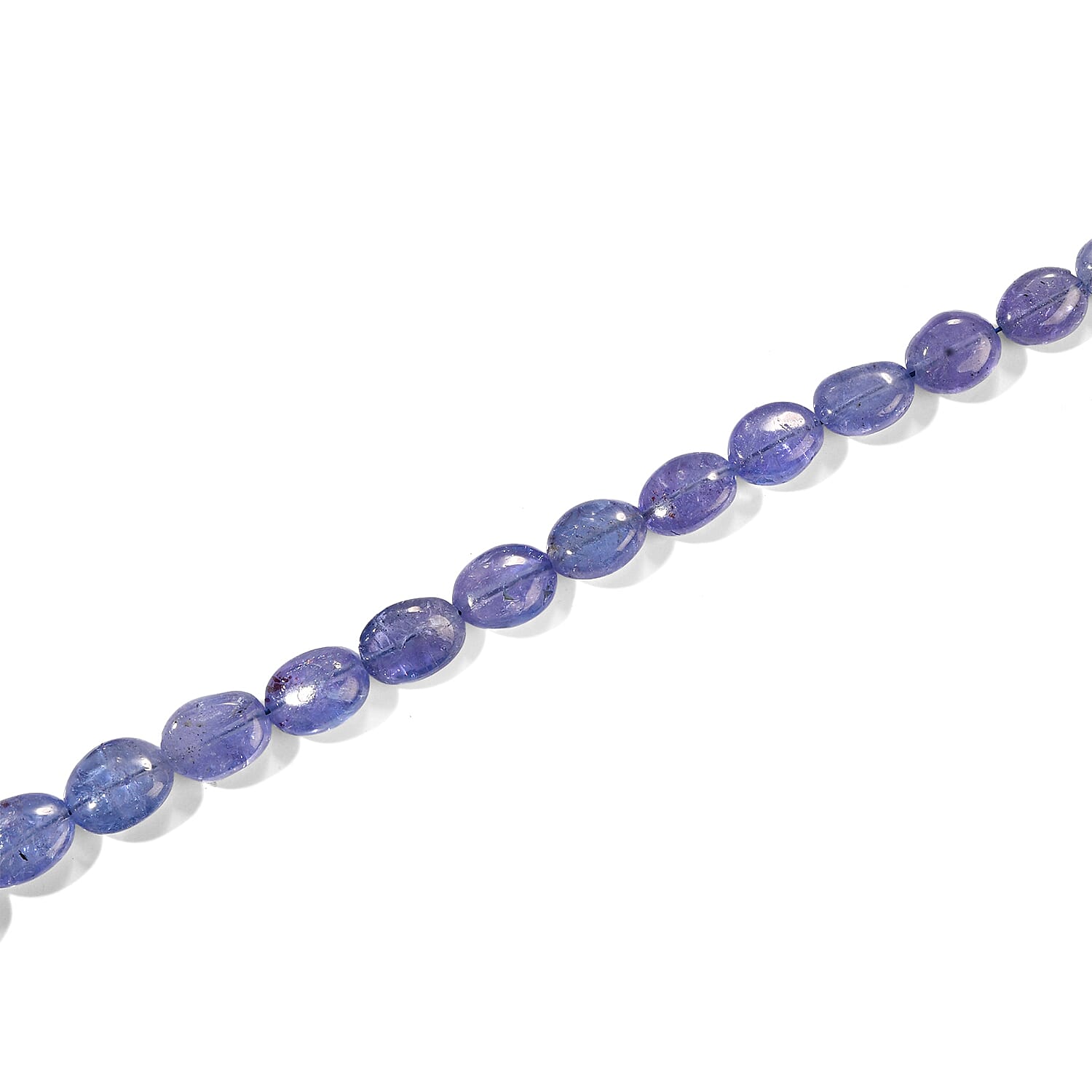 GCS Premium Tanzanite 28.00 ctw Oval Beaded Strand