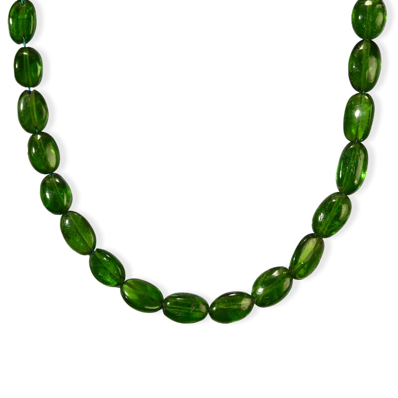 Premium Chrome Diopside 26.00 ctw Oval Beaded Strand
