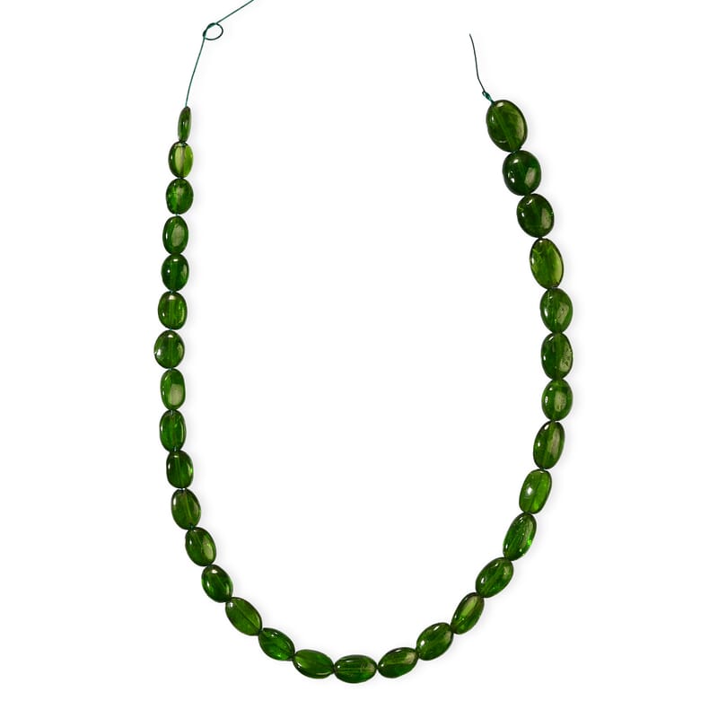 Premium Chrome Diopside 26.00 ctw Oval Beaded Strand
