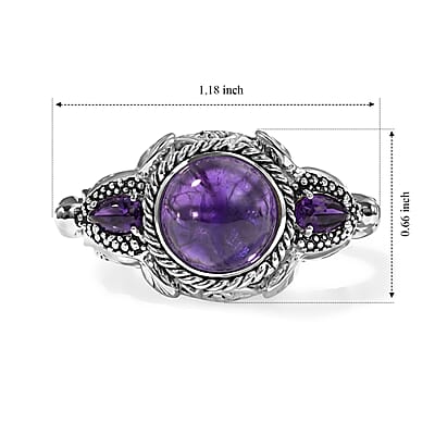 Sajen Silver African Amethyst 4.60 ctw Ring in Sterling Silver (Size  5.0)