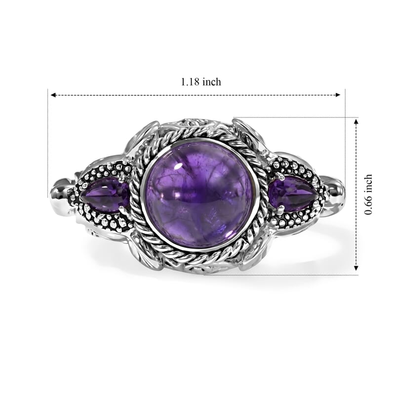 Sajen Silver African Amethyst 4.60 ctw Ring in Sterling Silver (Size  5.0)