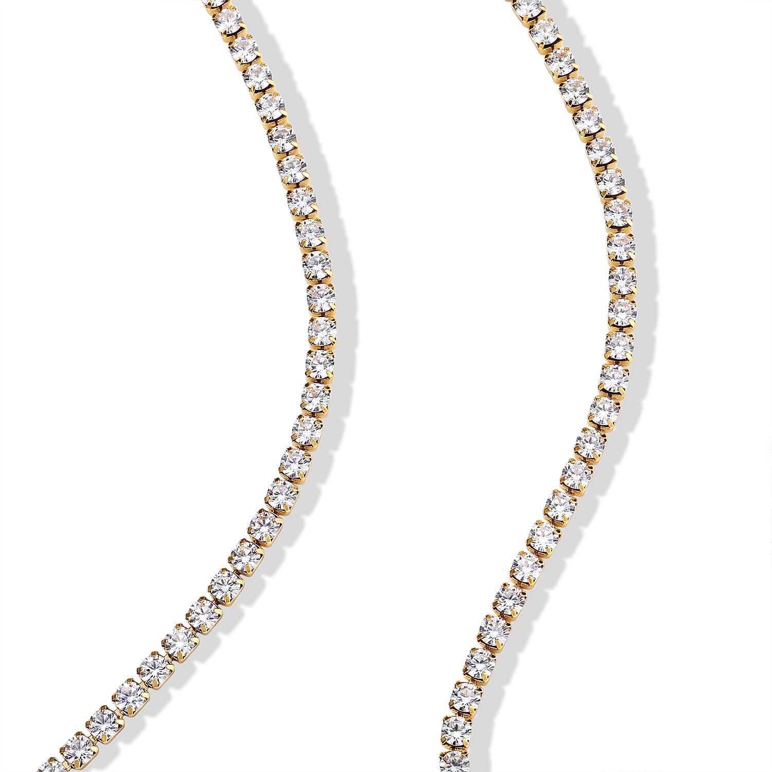 Austrian Crystal Tennis Necklace (21.50-23.50) in 18K YG Plated